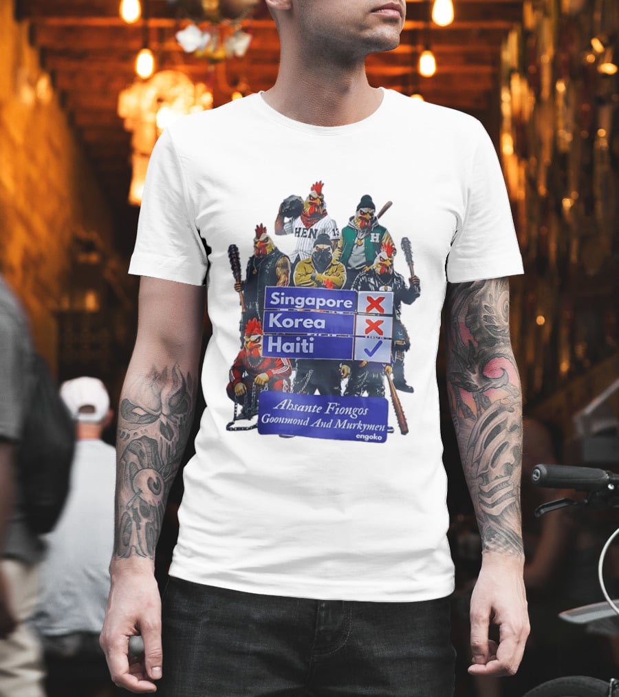 Ahsante Fiongos Goonmond Murkymen Haiti Rooster Crew T-Shirt