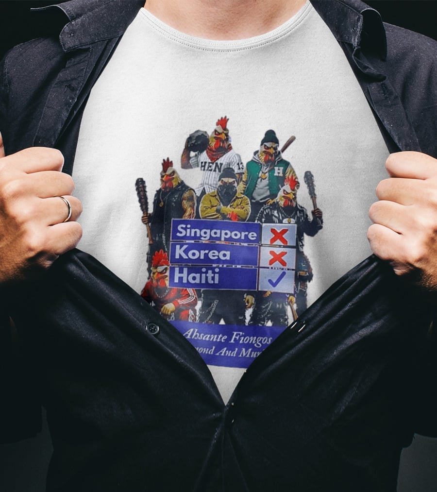 Ahsante Fiongos Goonmond Murkymen Haiti Rooster Crew T-Shirt
