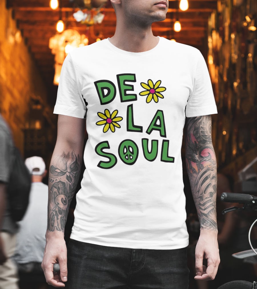 De La Soul Flowers Peace Sign Iconic 90s Hip Hop Nostalgia T-Shirt