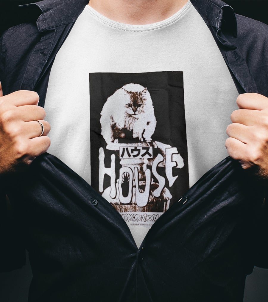 House Hardcore Chocolate Cult Classics Cat Horror T-Shirt