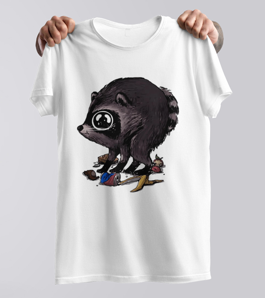 Jimothy Raccoon With Trash And Banana Peel T-Shirt