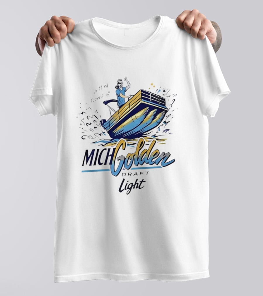 Michelob Golden Draft Light Getting Tooned Up Boat Adventure T-Shirt