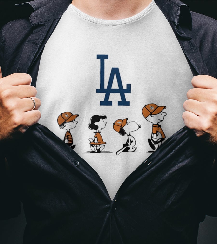 Peanuts Characters LA Dodgers Major League Baseball T-Shirt