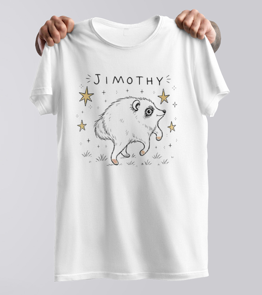 Jimothy Raccoon Hedgehog Stars Animal T-Shirt