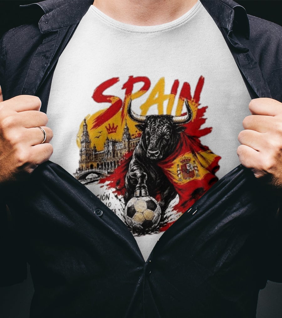 Spain Pasión Orgullo Furia Roja Vamos España Bull Flag 2026 T-Shirt