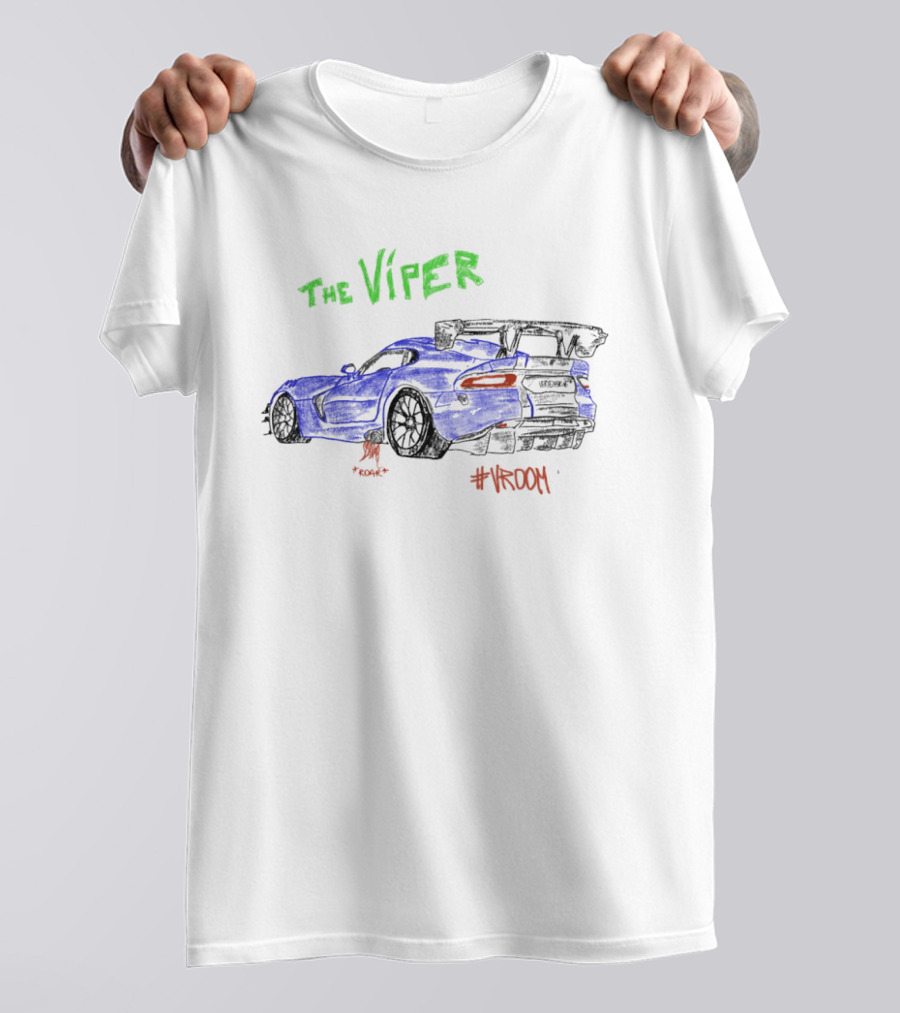 The Viper Dodge Viper Car Vroom Racing Sketch T-Shirt