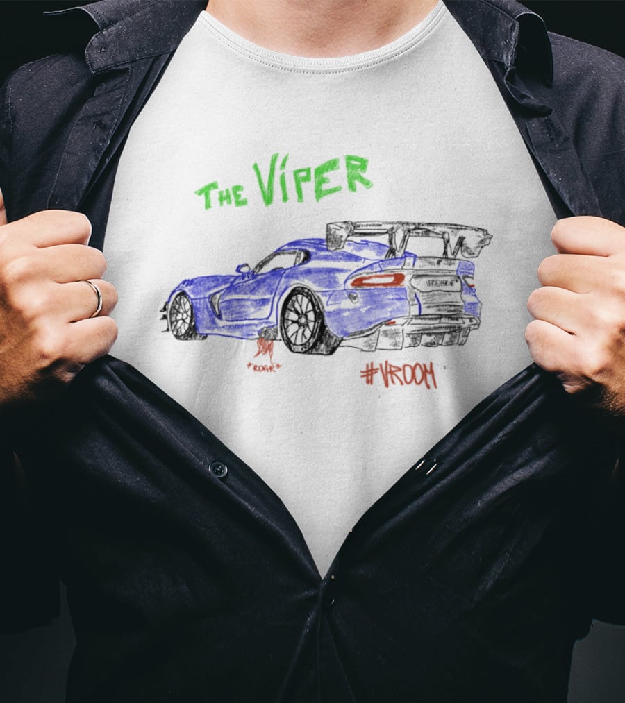 The Viper Dodge Viper Car Vroom Racing Sketch T-Shirt