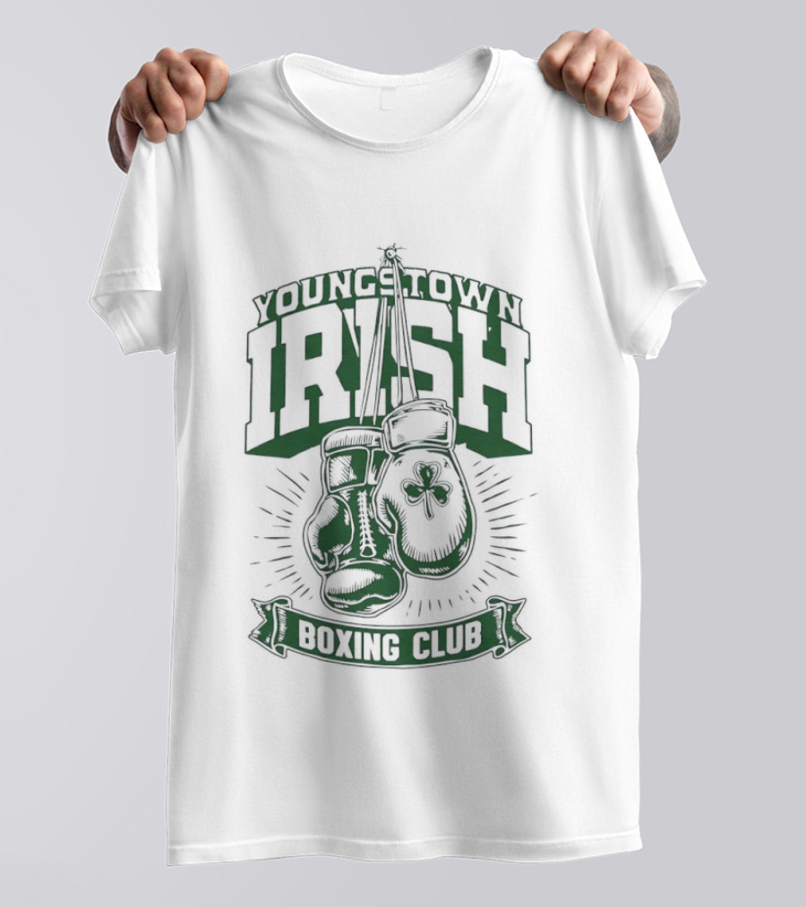 Youngstown Irish Boxing Club Gloves And Shamrock T-Shirt