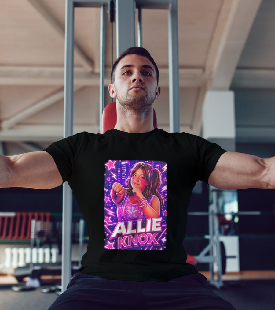 Allie Knox Retro Neon City Lights Style With Stars T-Shirt
