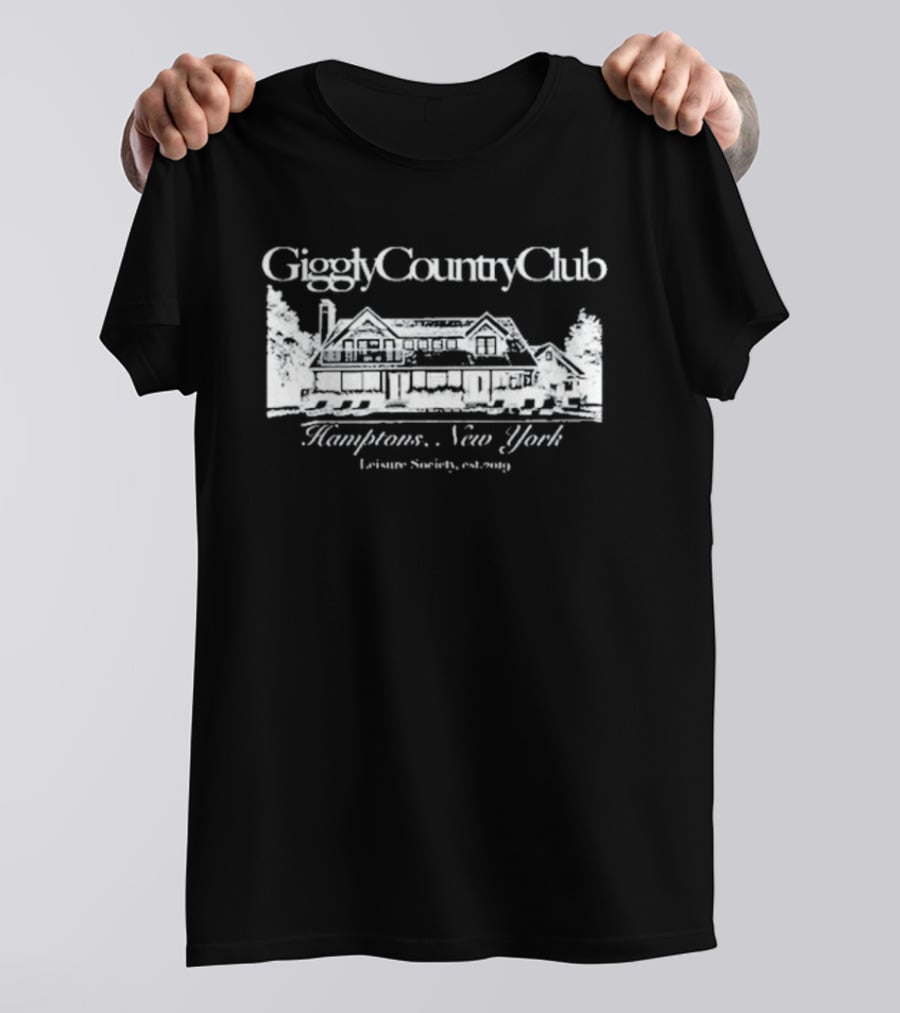 Giggly Country Club Hamptons New York Leisure Society Est 2019 T-Shirt