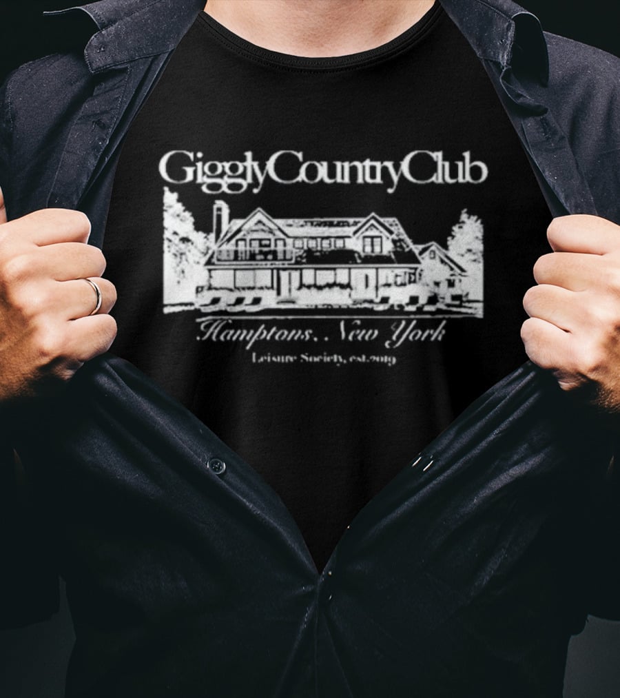 Giggly Country Club Hamptons New York Leisure Society Est 2019 T-Shirt
