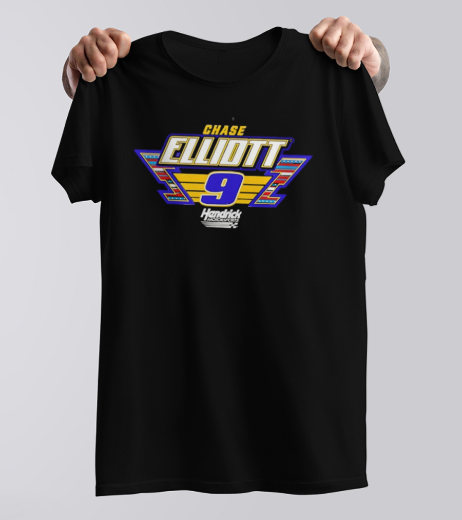 Chase Elliott 9 Hendrick Motorsports Racing NASCAR American Flag T-Shirt