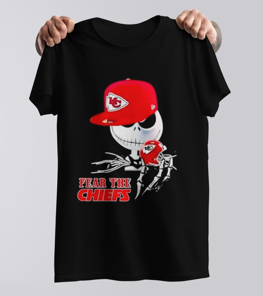 Jack Skellington Kansas City Chiefs Helmet Fear The Chiefs T-Shirt