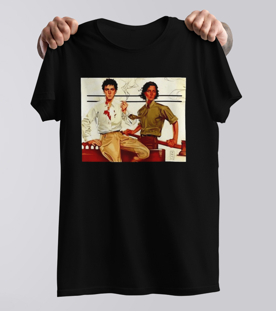 JAPH Two Men Smoking With Bloodstain T-Shirt