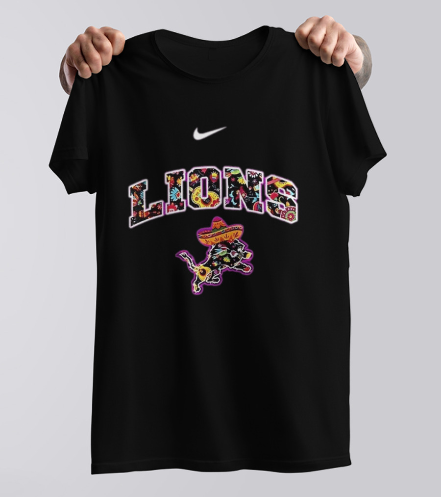 Nike Detroit Lions Hispanic Heritage Fiesta Sombrero Bull T-Shirt