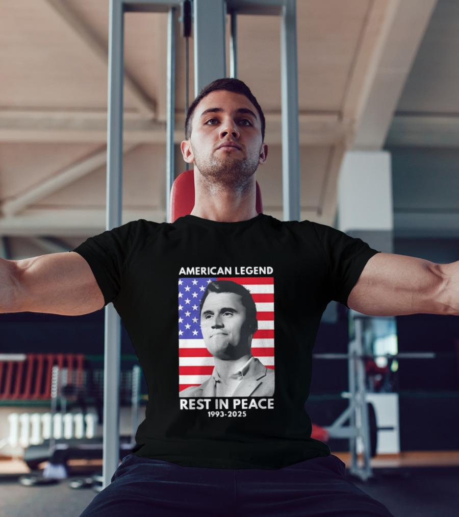 American Legend Rest In Peace Charlie Kirk 1993 2025 USA Flag T-Shirt