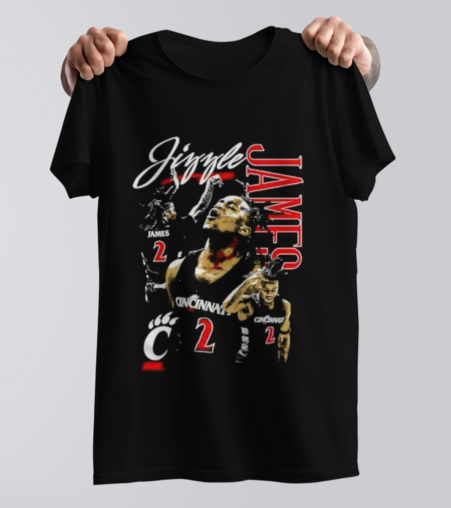 Cincinnati Bearcats Basketball Jizzle James 21 Player T-Shirt