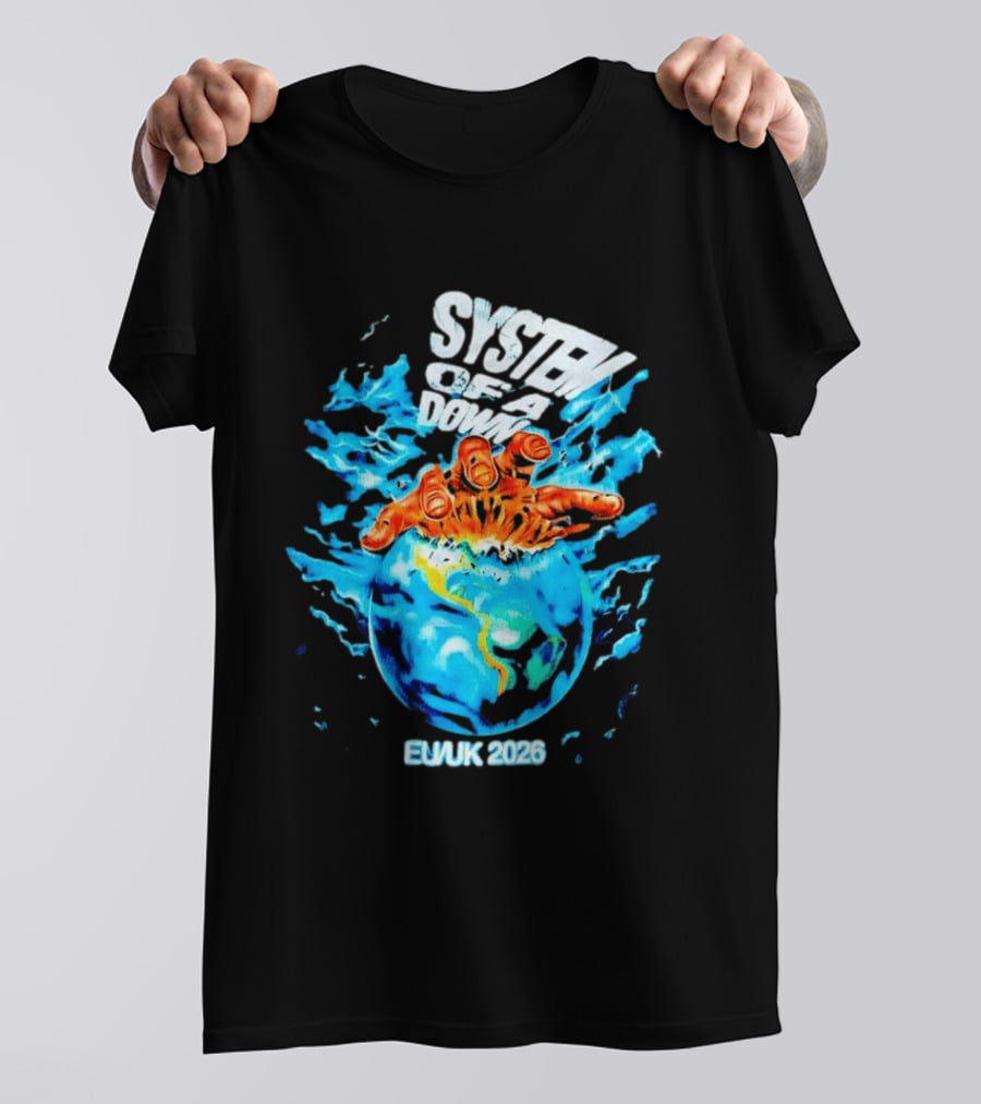 System Of A Down Crushing Hand Earth EU UK 2026 T-Shirt