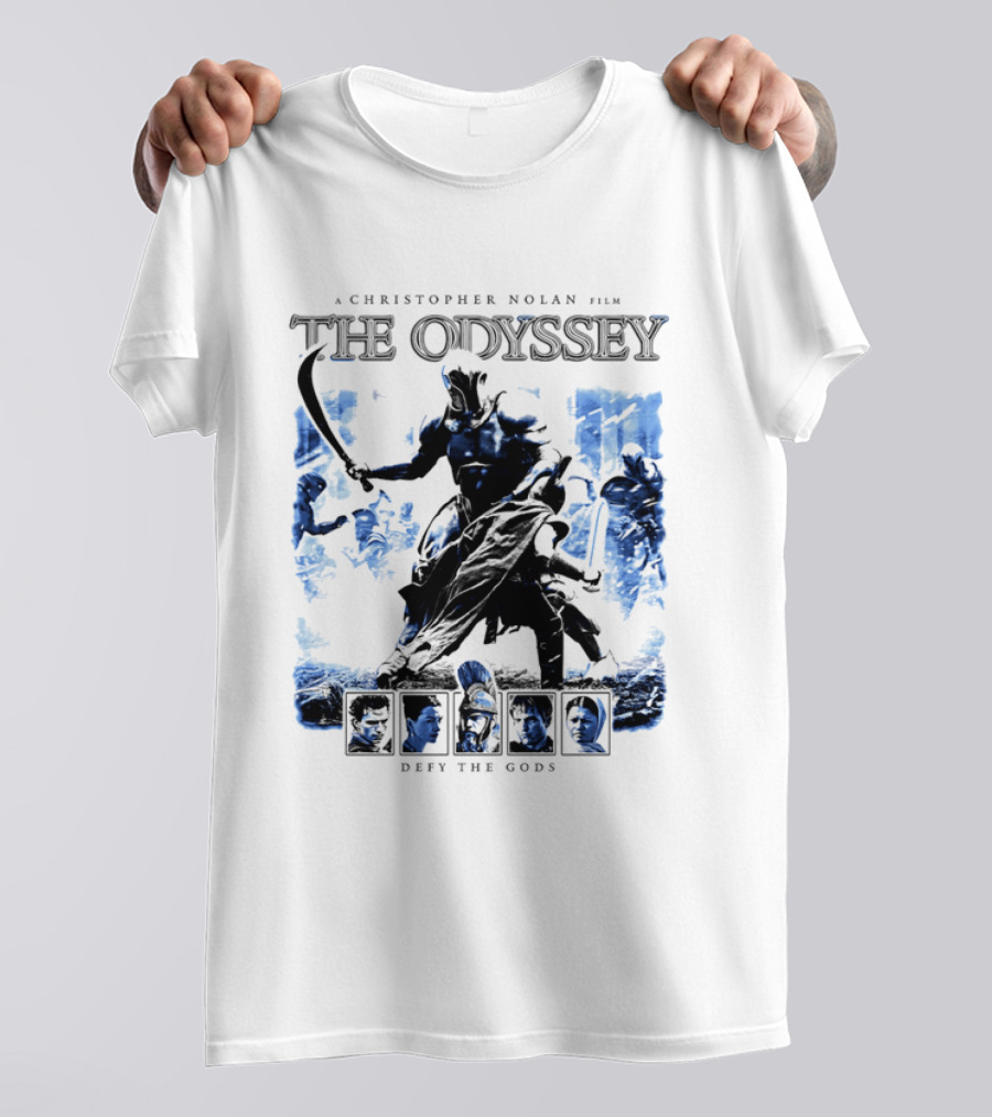 A Christopher Nolan Film The Odyssey Defy The Gods Movie Epic Adventure T-Shirt