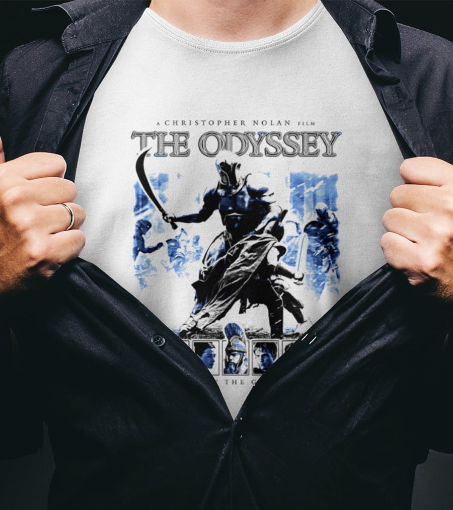 A Christopher Nolan Film The Odyssey Defy The Gods Movie Epic Adventure T-Shirt