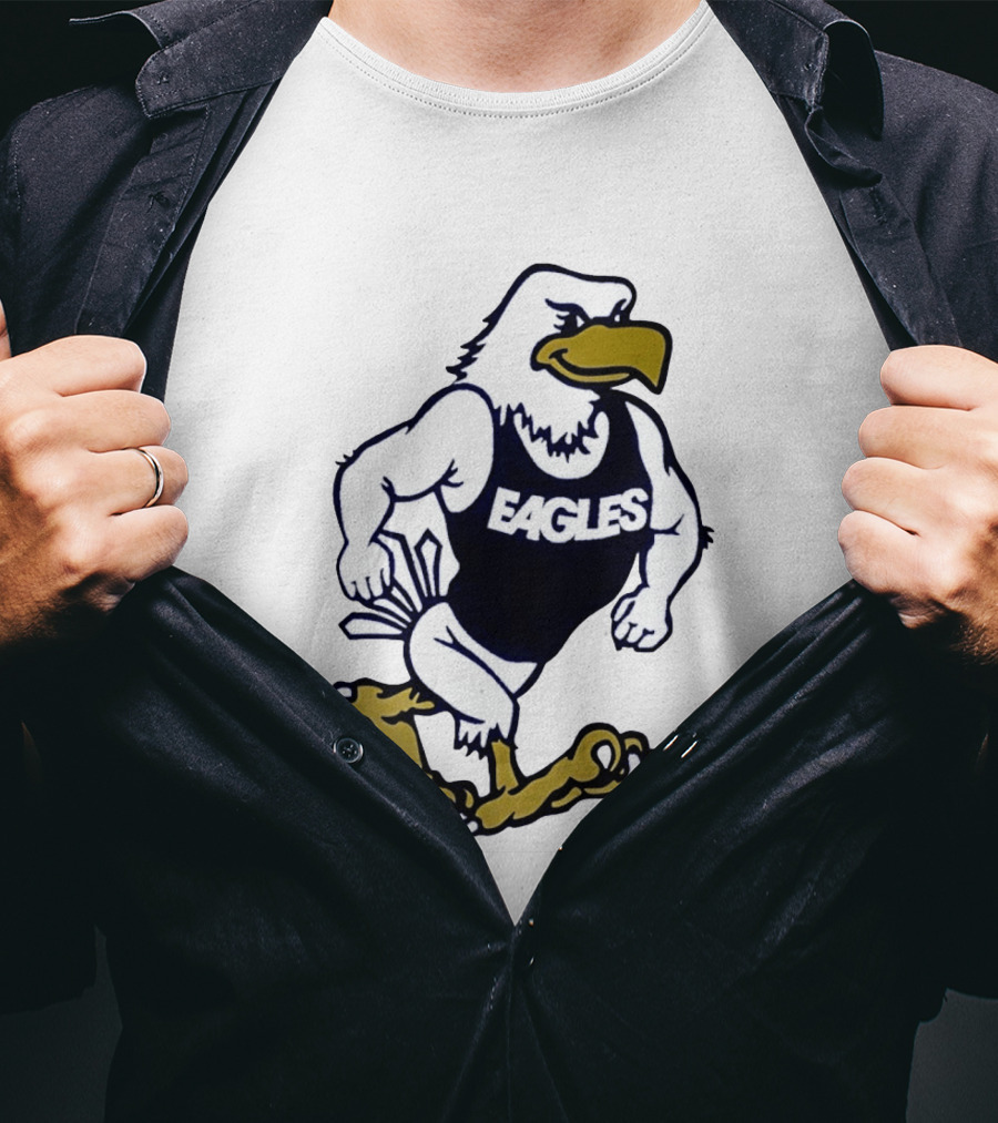 Eagles Athletic Mascot Running Eagle Motif T-Shirt