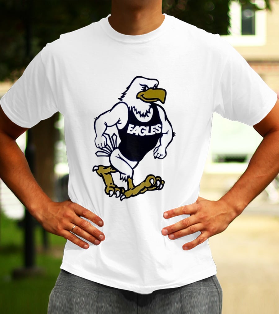 Eagles Athletic Mascot Running Eagle Motif T-Shirt
