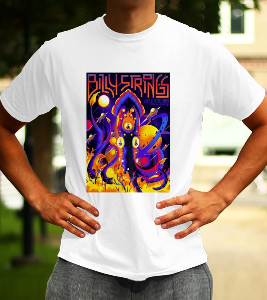 Billy Strings Boston MA July 21 22 2026 Live Agganis Arena Event Psychedelic Cosmic Squid T-Shirt