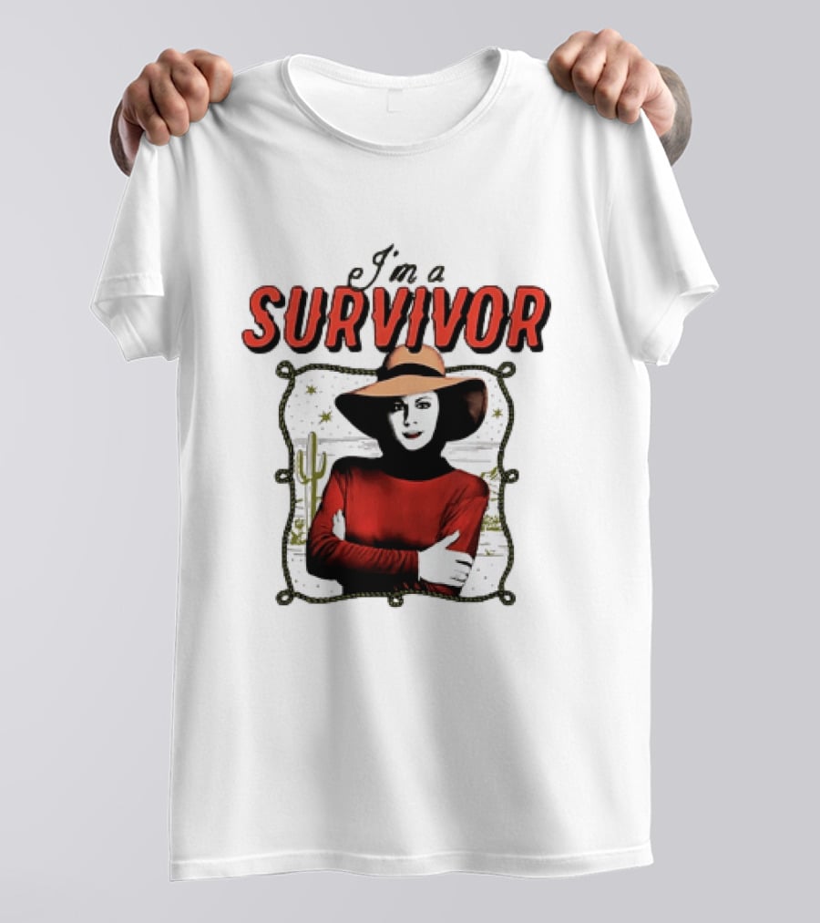 I'm A Survivor Woman Desert Vibes Western Cactus Hat T-Shirt