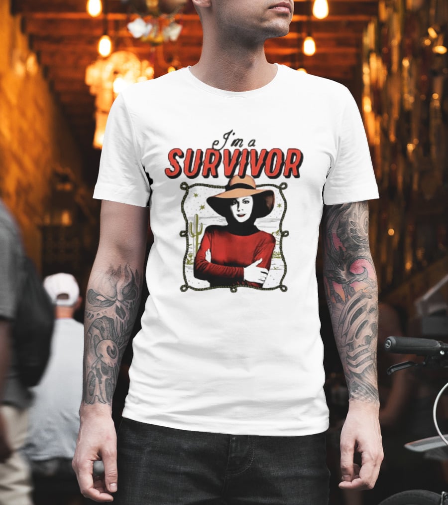 I'm A Survivor Woman Desert Vibes Western Cactus Hat T-Shirt