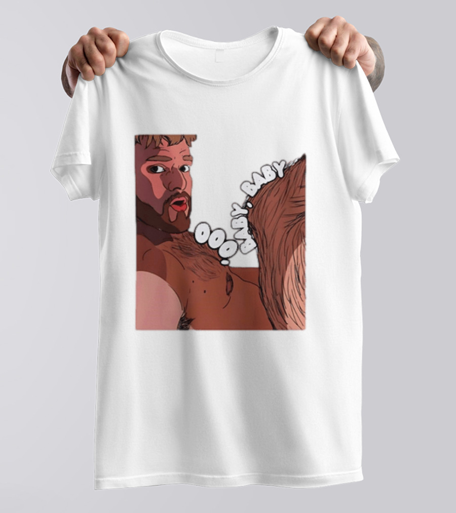 Ooo Baby Bearded Man Illustrated Expression T-Shirt
