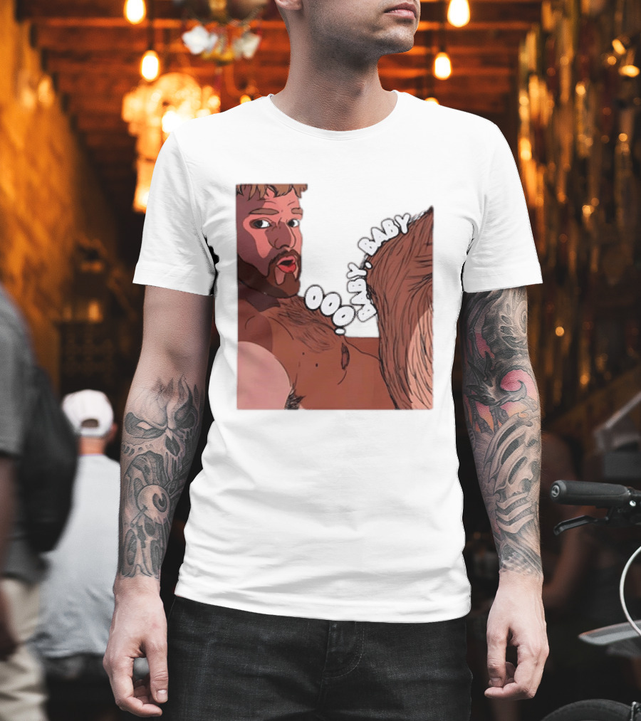 Ooo Baby Bearded Man Illustrated Expression T-Shirt