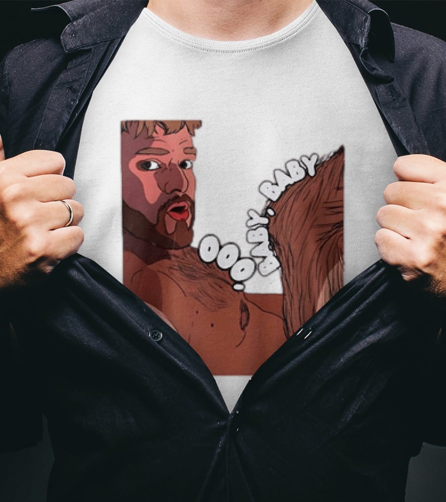 Ooo Baby Bearded Man Illustrated Expression T-Shirt