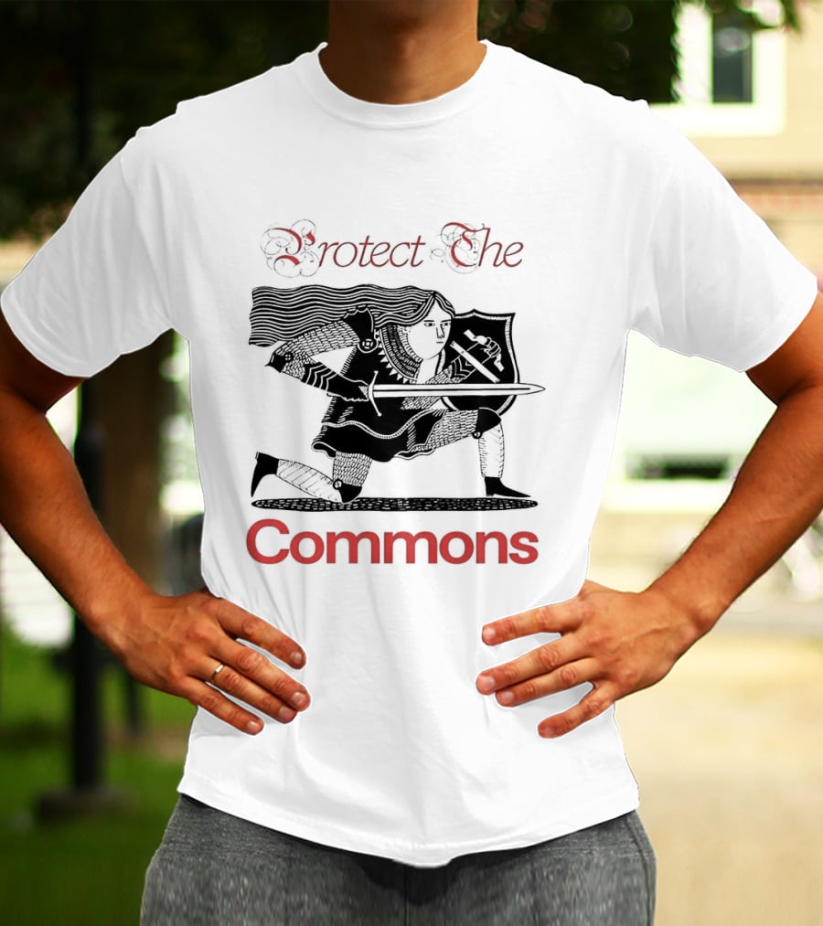 Protect The Commons Medieval Knight Armor Sword Shield T-Shirt