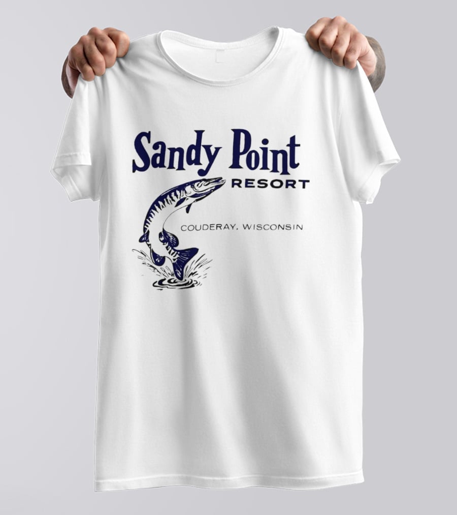 Sandy Point Resort Couderay Wisconsin Jumping Fish T-Shirt