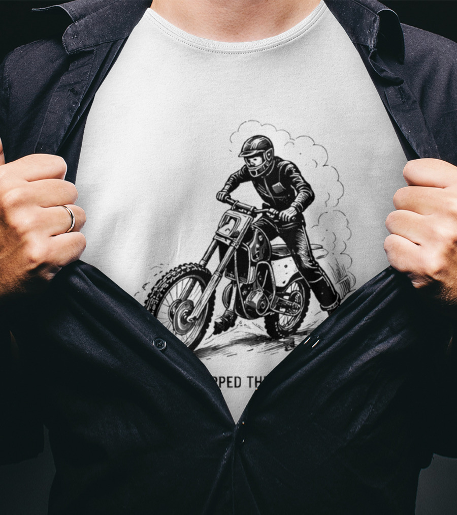 Stripped Threads Dirt Bike Rider Vintage Motocross T-Shirt