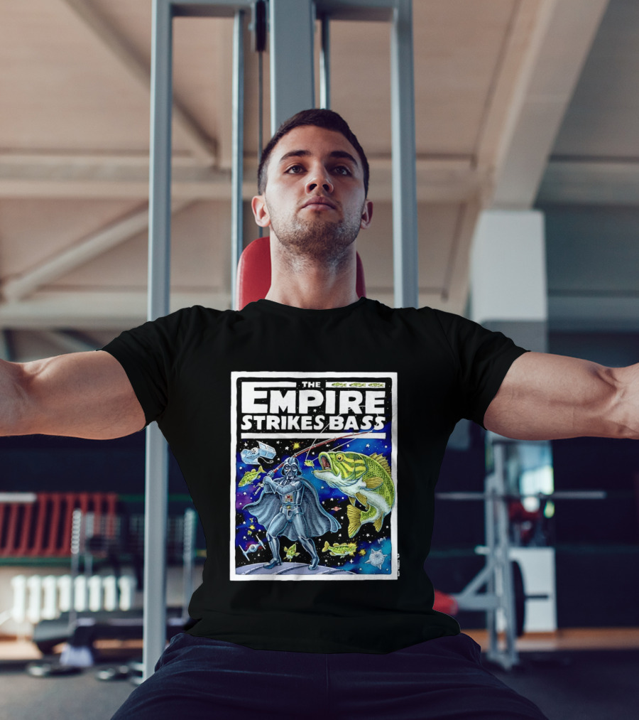 The Empire Strikes Bass Darth Vader Fishing Space Adventure T-Shirt