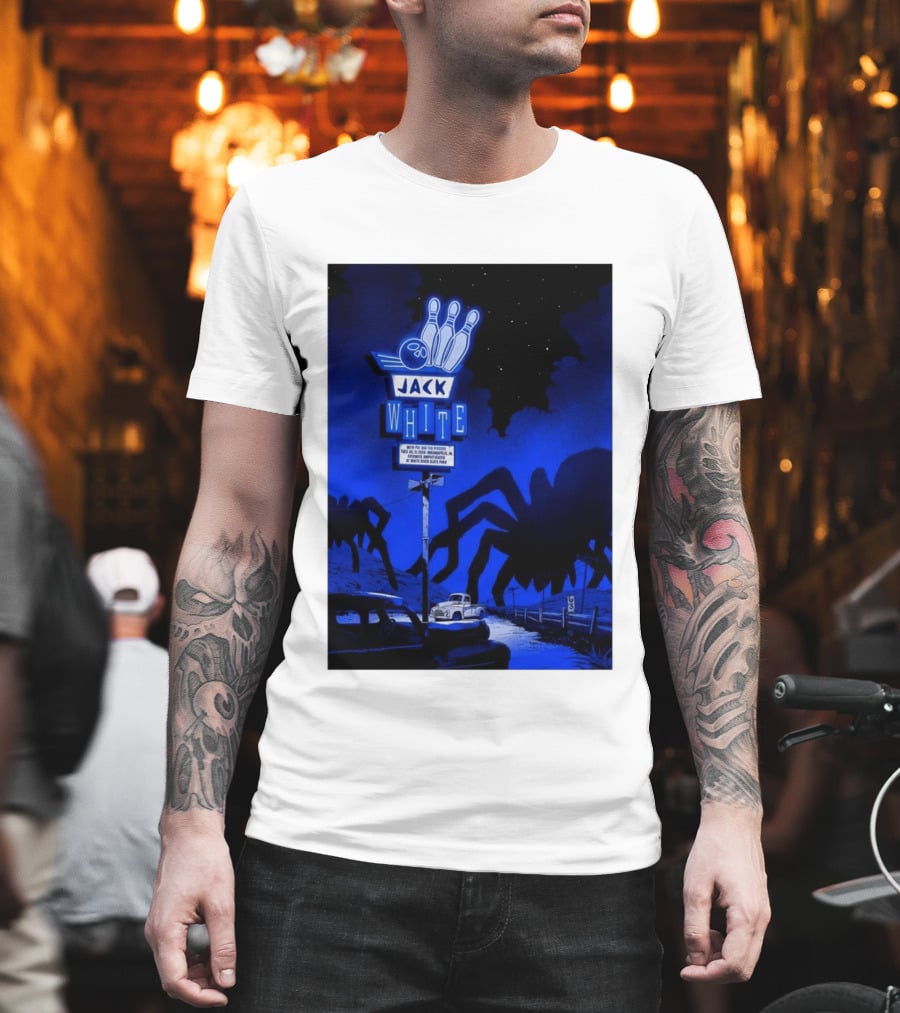 Jack White Indianapolis IN 2026 Everwise Amphitheater Event With Spiders And Bowling Sign T-Shirt