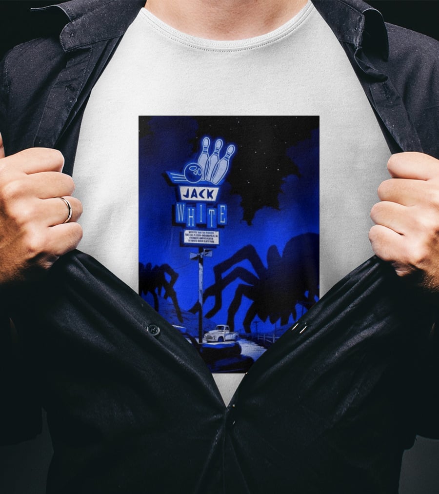 Jack White Indianapolis IN 2026 Everwise Amphitheater Event With Spiders And Bowling Sign T-Shirt