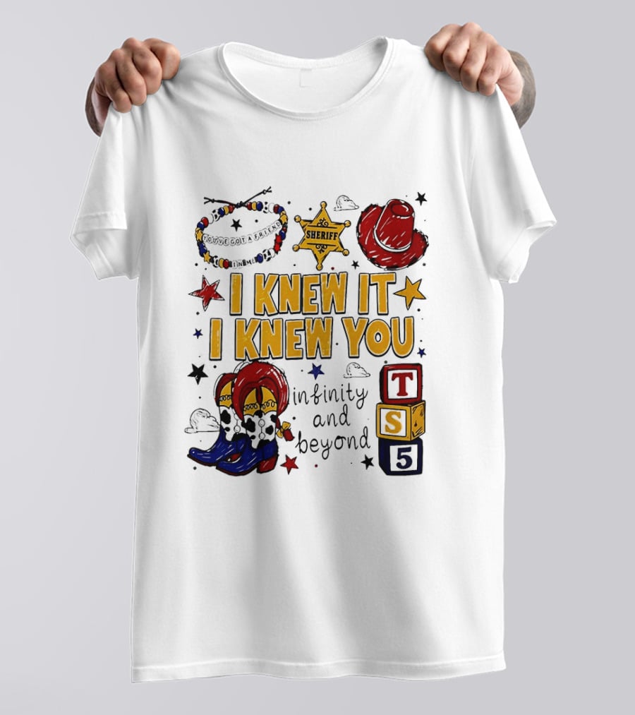 Woody Buzz Lightyear Sheriff Infinity And Beyond Blocks T-Shirt