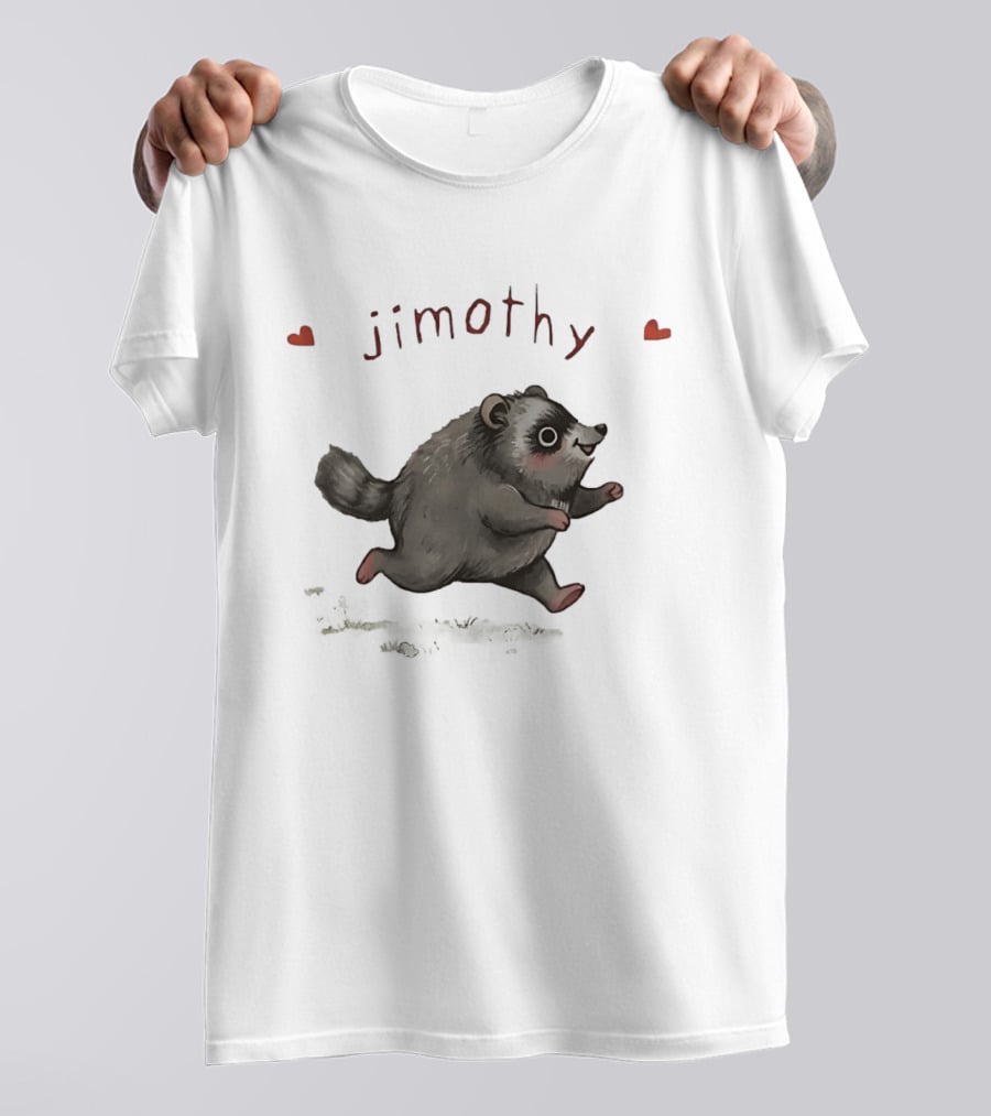 Jimothy Raccoon Cute Cartoon Character With Hearts T-Shirt