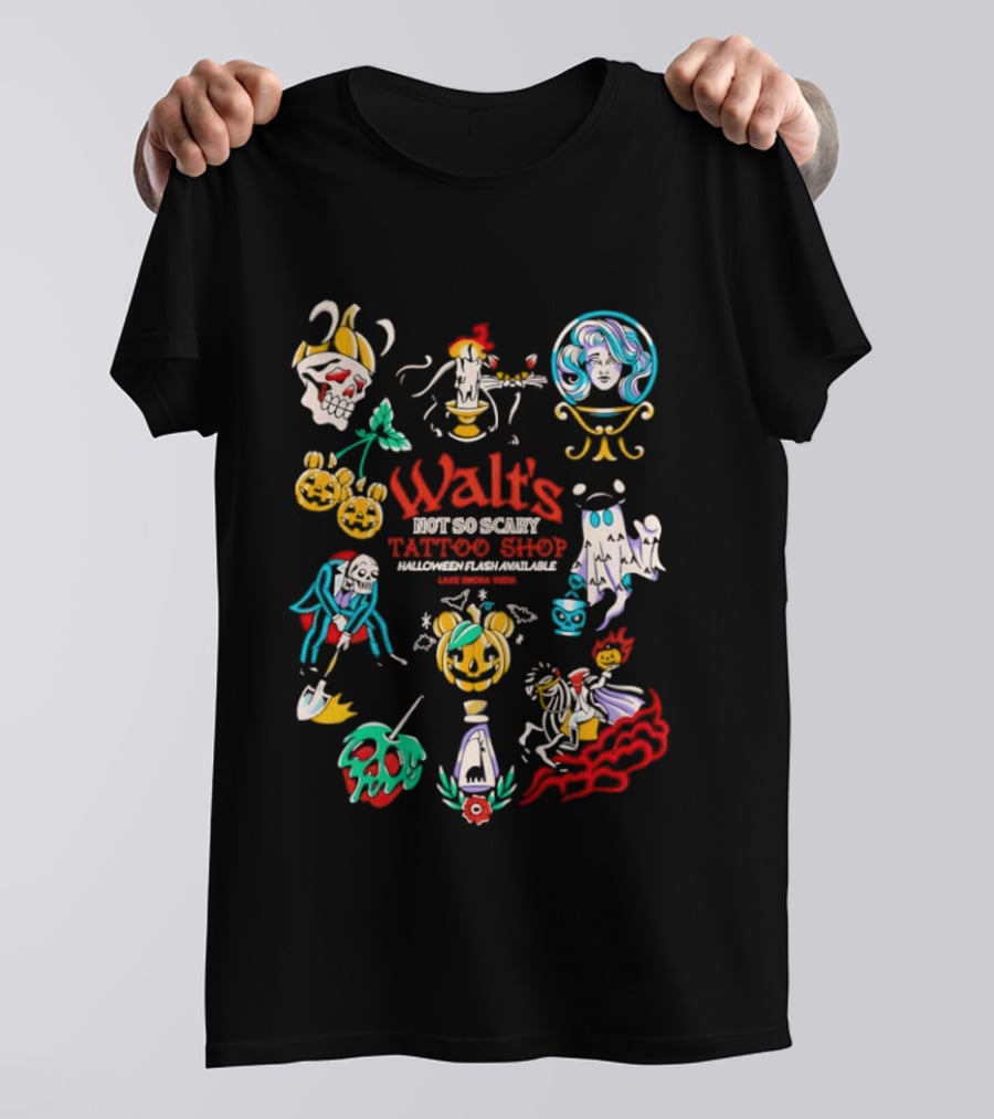 Walt's Not So Scary Tattoo Shop Halloween Flash Lake Buena Vista T-Shirt