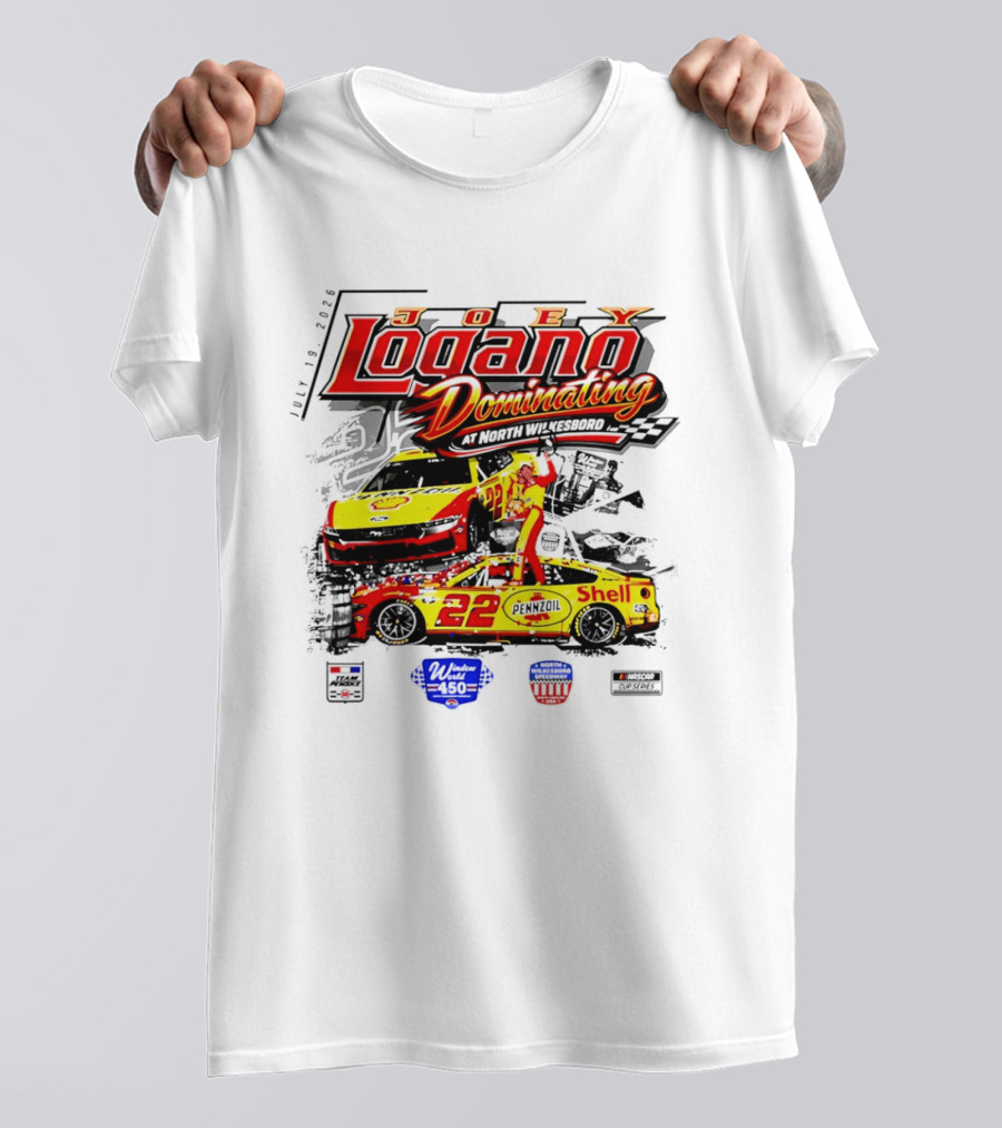 Joey Logano Dominating July 18 2026 North Wilkesboro Pennzoil Shell 22 Racing T-Shirt