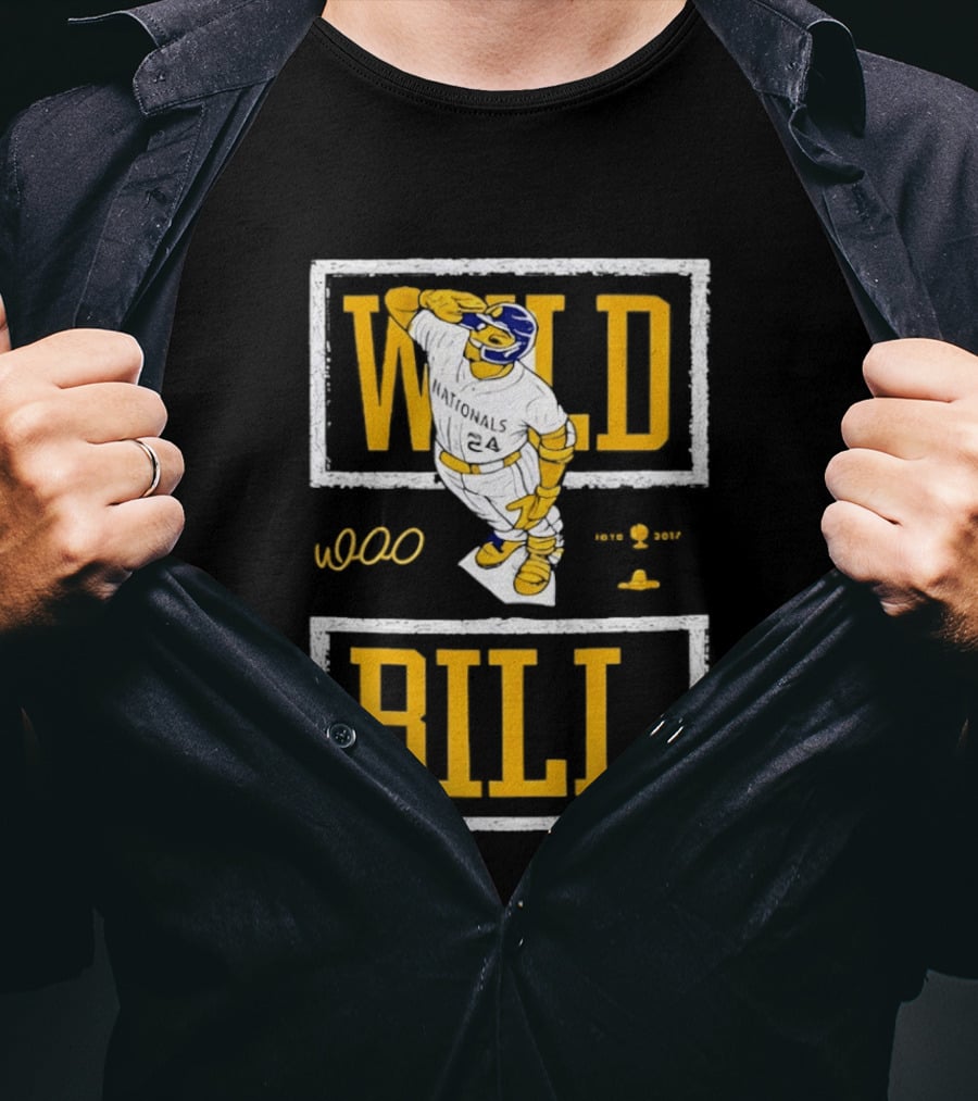 Wild Bill Nationals No 24 Baseball Player Batting Pose T-Shirt