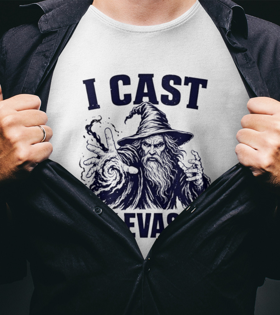 I Cast Tax Evasion Wizard Fantasy Magic Meme T-Shirt