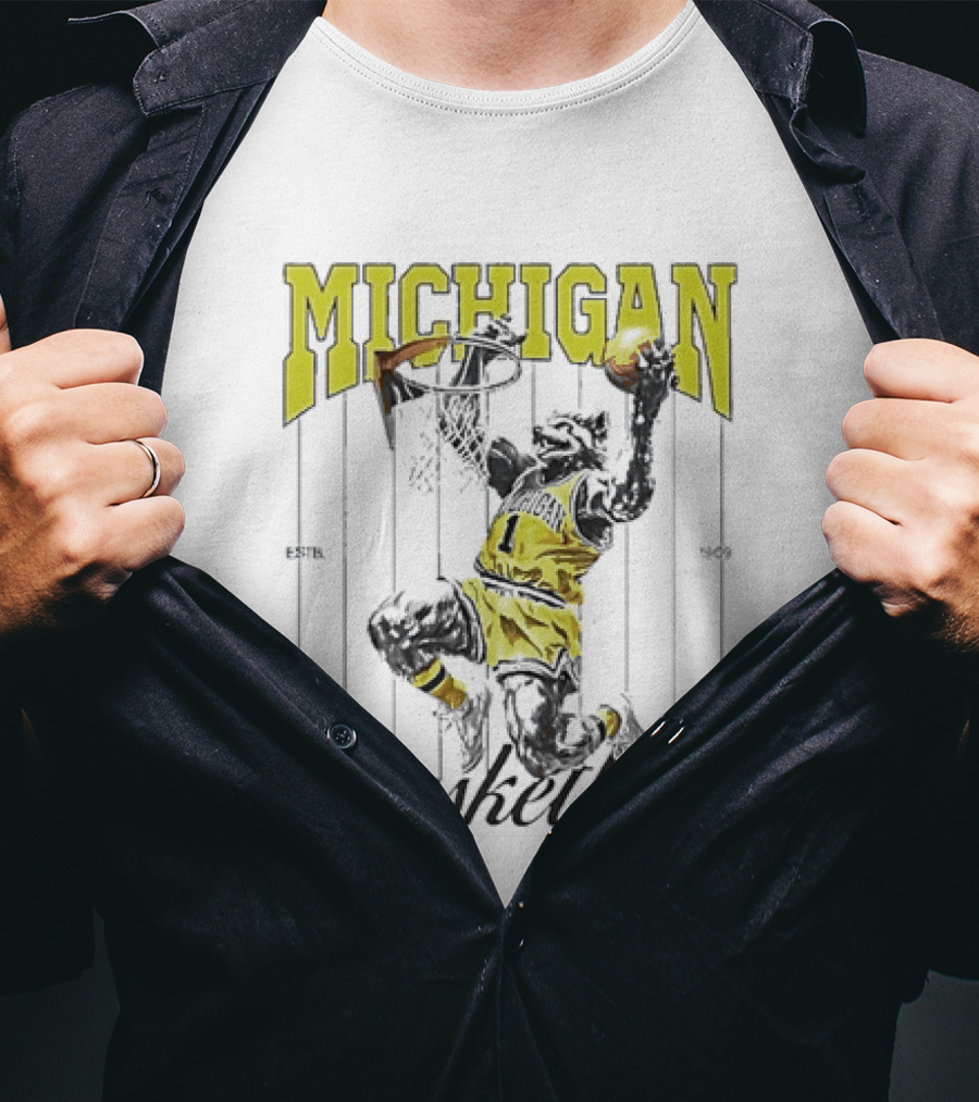 Wolverine Michigan Basketball Slam Dunk T-Shirt