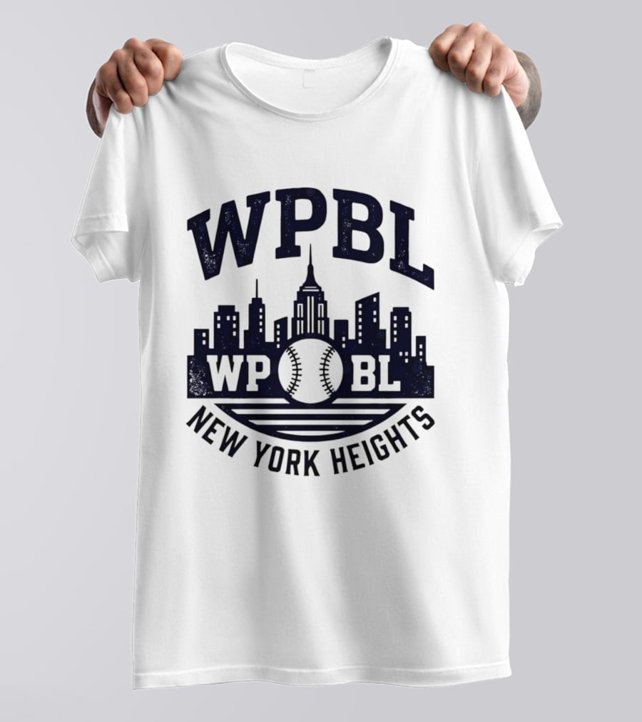 WPBL New York Heights Baseball Skyline Cityscape T-Shirt