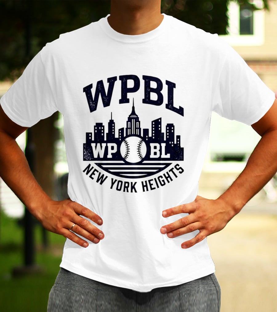 WPBL New York Heights Baseball Skyline Cityscape T-Shirt