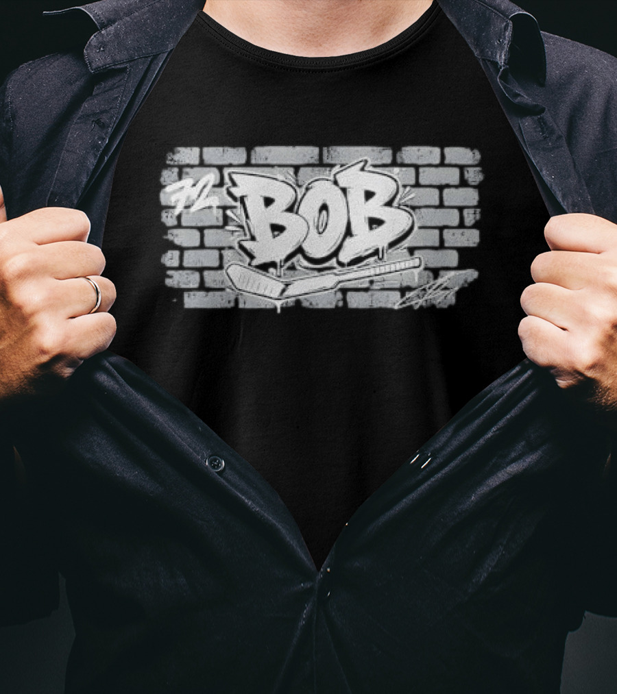72 Bob Graffiti Brick Wall Hockey Stick T-Shirt