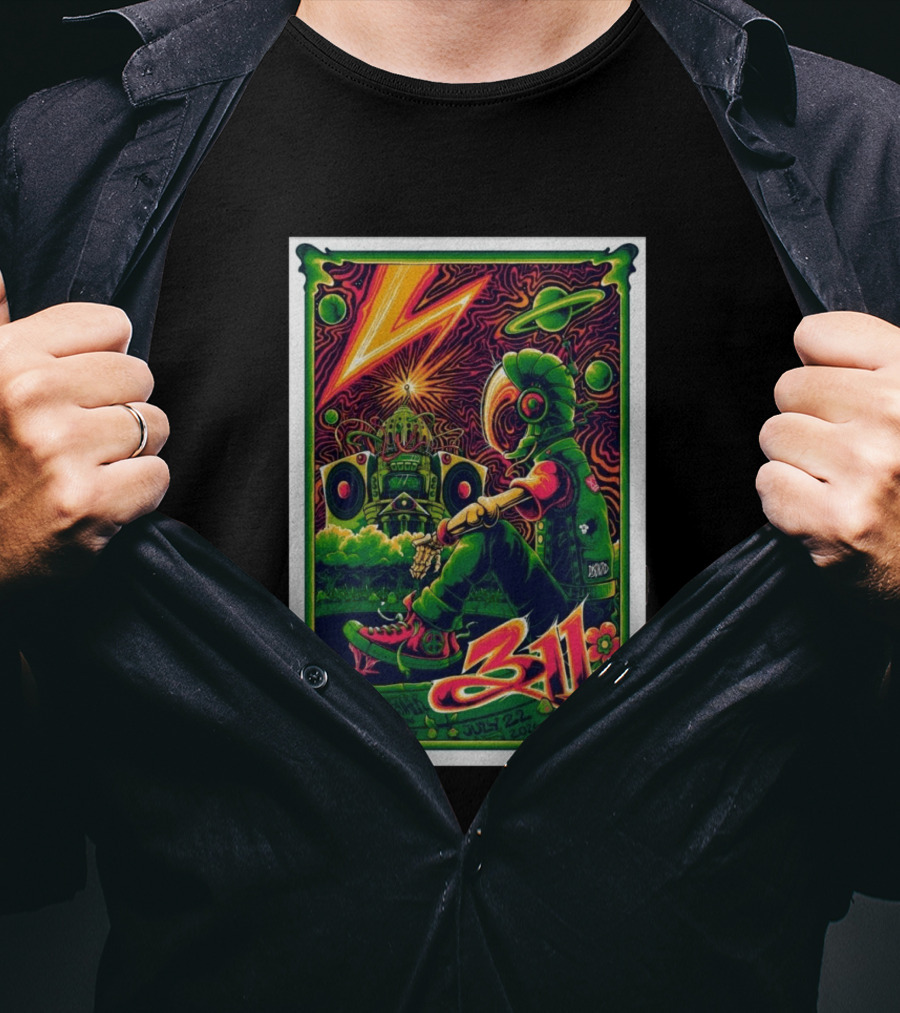 311 Merriweather Post Pavilion Columbia MD July 22 2026 Psychedelic Robot Alien T-Shirt