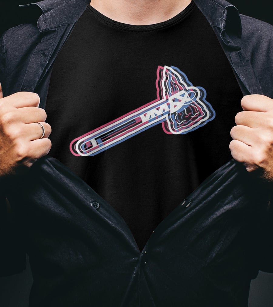 Atlanta Braves 2026 Glitch MLB Tomahawk T-Shirt